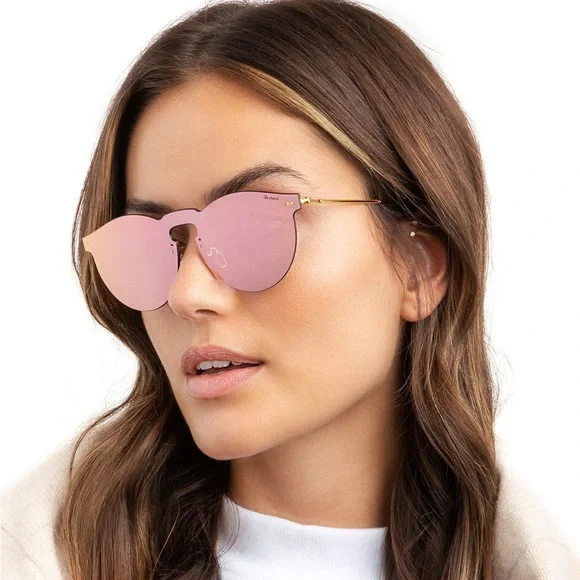Illesteva Leonard 2 Mask $190 New ILLESTEVA Leonard 2 II Mask 50mm Pink Mirror Gold  main image 3